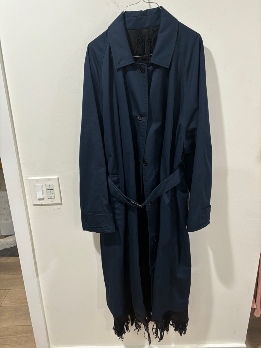 Vetements Oversized Navy Trench Coat Scarf Detail Size S Fits Medium Large